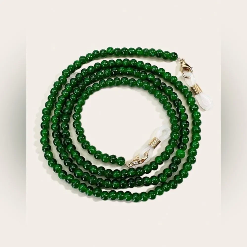 Green Beaded Sunglasses Chain Q8